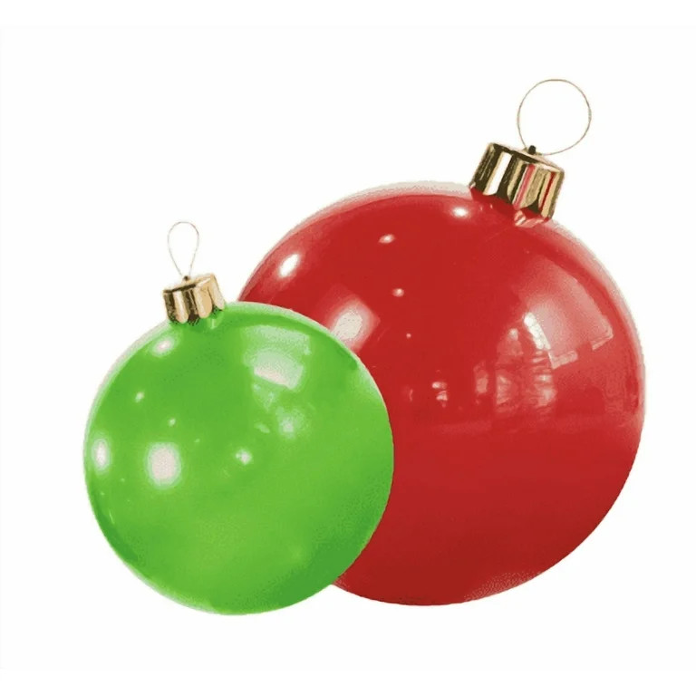 Holiball The Inflatable Ornament - Set of Two - Large Classic Red /Medium  Classic Green Inflatab... | Walmart (US)