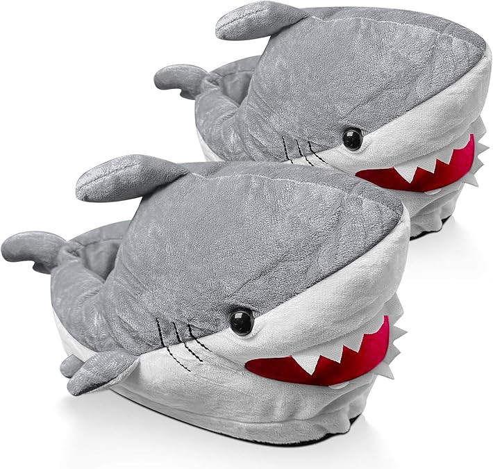 Chomping Shark Plush Slippers for Grown Ups | Amazon (US)