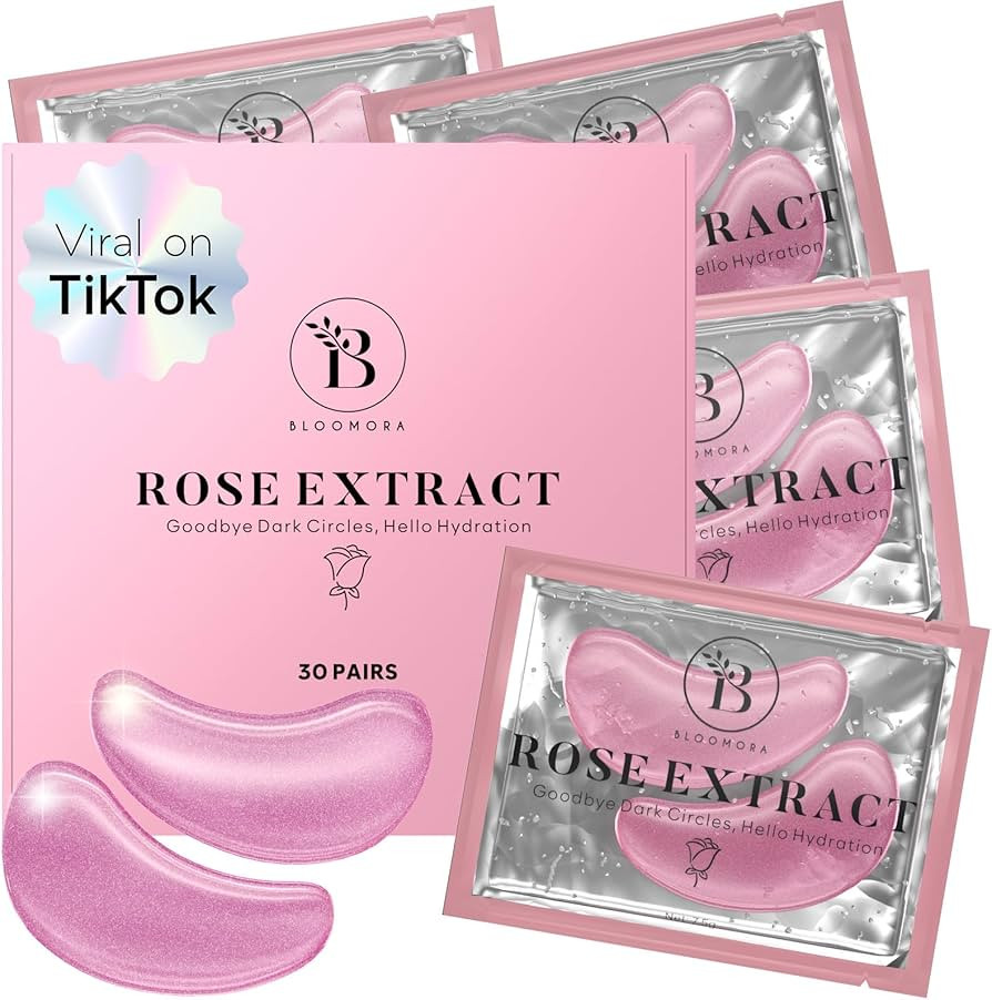 BLOOMORA Rose Under Eye Patches (30 Pairs) - Under Eye Mask for Appearance of Dark Circles - For ... | Amazon (CA)