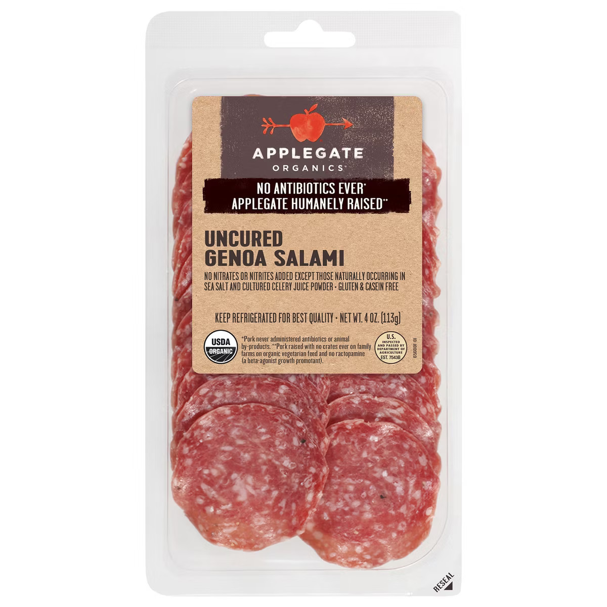 Applegate Organics Uncured Genoa Salami - 4oz | Target