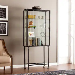 Metal/ Glass Sliding-Door Curio Cabinet | Bed Bath & Beyond