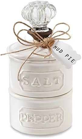 Mud Pie Door Knob Salt Cellar Set, White | Amazon (US)