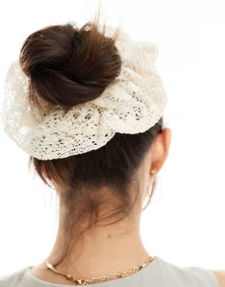 DesignB London crochet hair scrunchie in beige   | ASOS | ASOS (Global)
