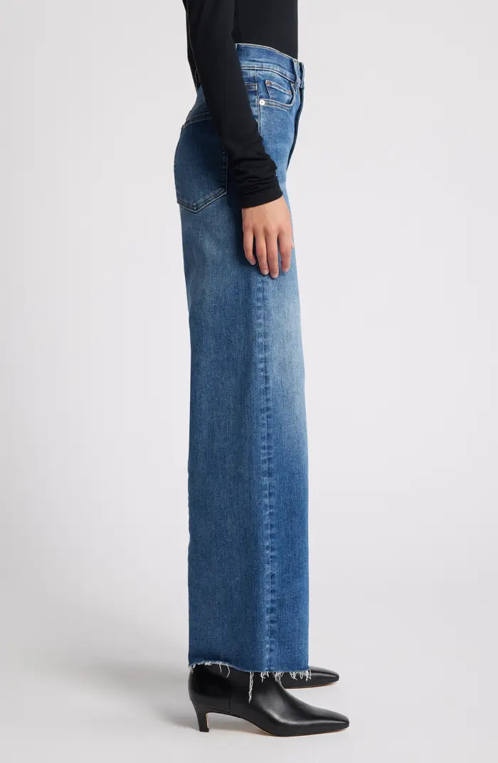 FRAME Le Slim Raw Fray Hem Palazzo Jeans | Nordstrom | Nordstrom