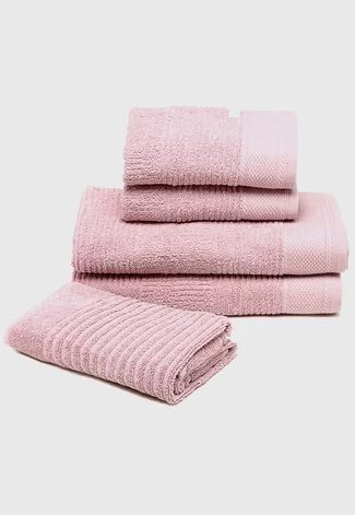 Jogo de Toalha Buddemeyer 5pçs Oxford Rosa | Dafiti (BR)