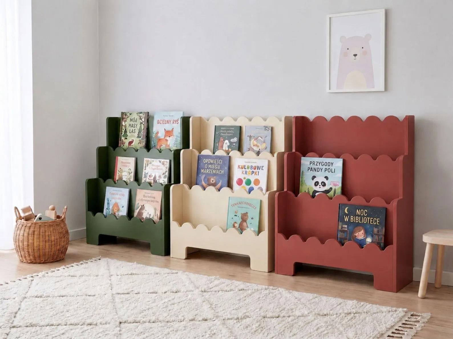 Colorful Montessori Bookshelf, Slim Toddler Bookcase, Nursery Shelves for Kids | Etsy (Global)