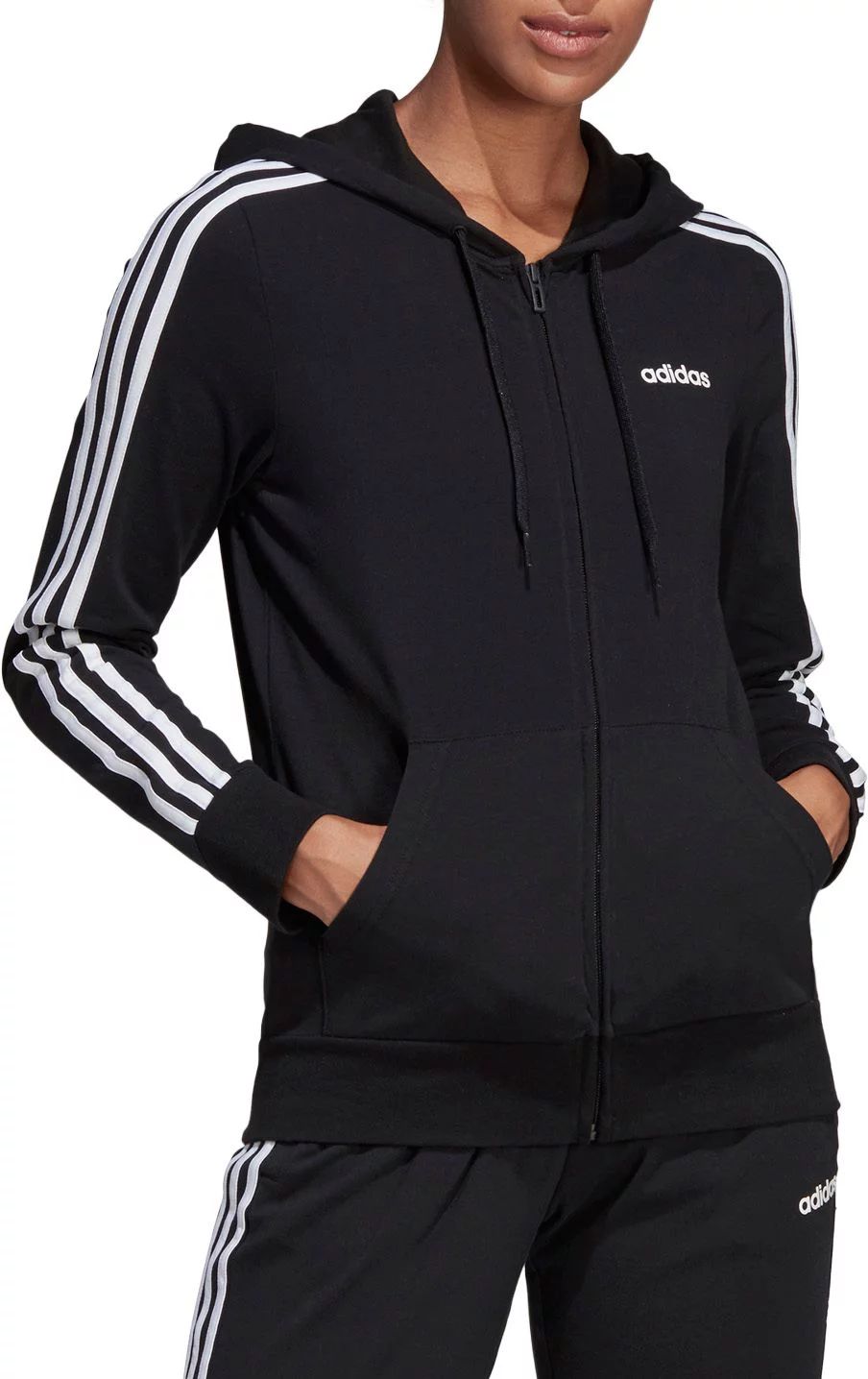 adidas Women's Essentials 3-Stripes Jersey Full Zip Hoodie | Walmart (US)
