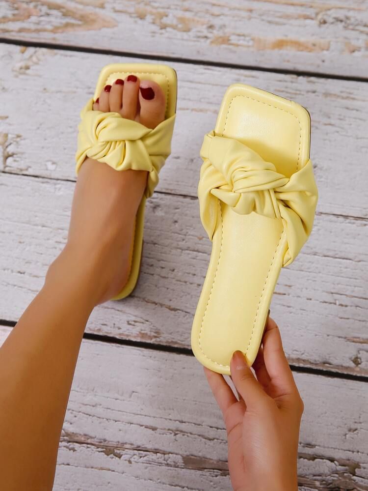Minimalist Knot Design Slide Sandals | SHEIN