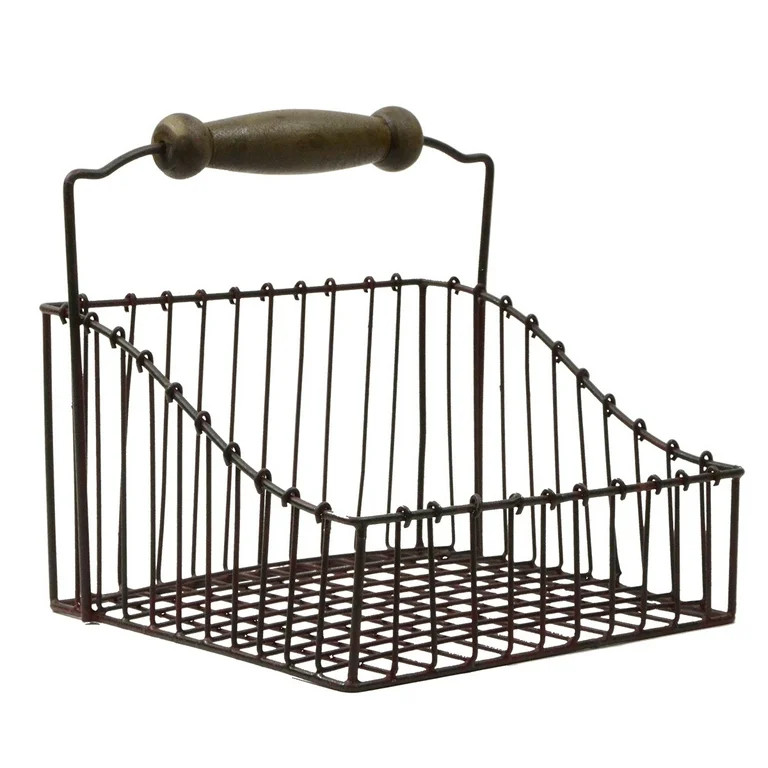 Rustic Metal Wire Storage Bin Basket Napkin Holder Travel Caddy Farmhouse Decor | Walmart (US)