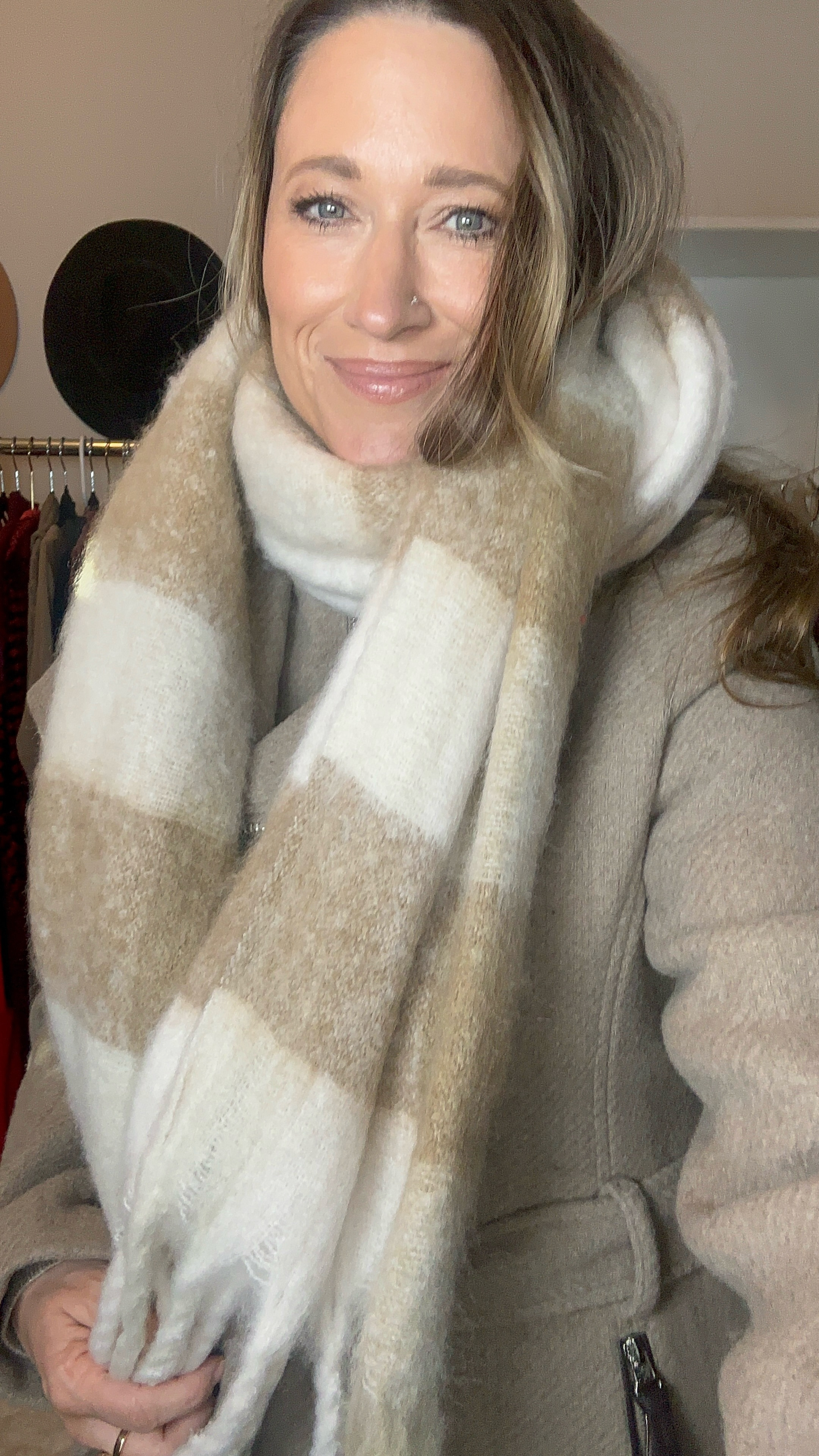 Layering for success! Business casual, effortless style is my middle name! This stylish coat and scarf keeps me warm and cozy, and gives a polished look! I am 5’3” so the pants hit perfectly at the base of my feet, if you are super tall, they may hit more ankle/cropped length. If you are tall, pair the pants with a cute pair of ankle booties for a chic, modern look! 

#LTKWorkwear #LTKOver40 #LTKStyleTip