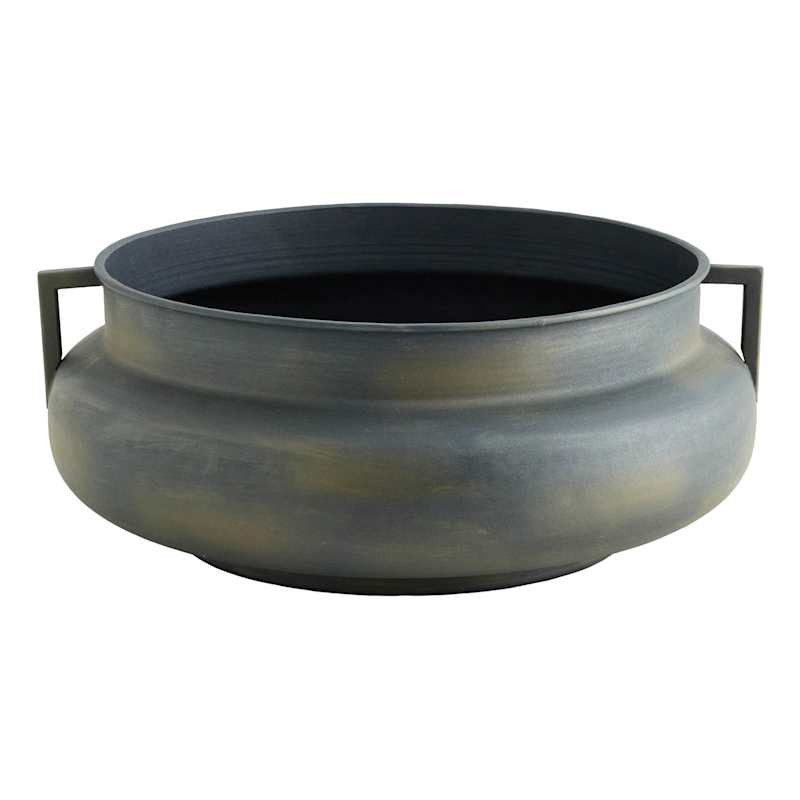 Brown Distressed Urli Metal Bowl, 15" | At Home