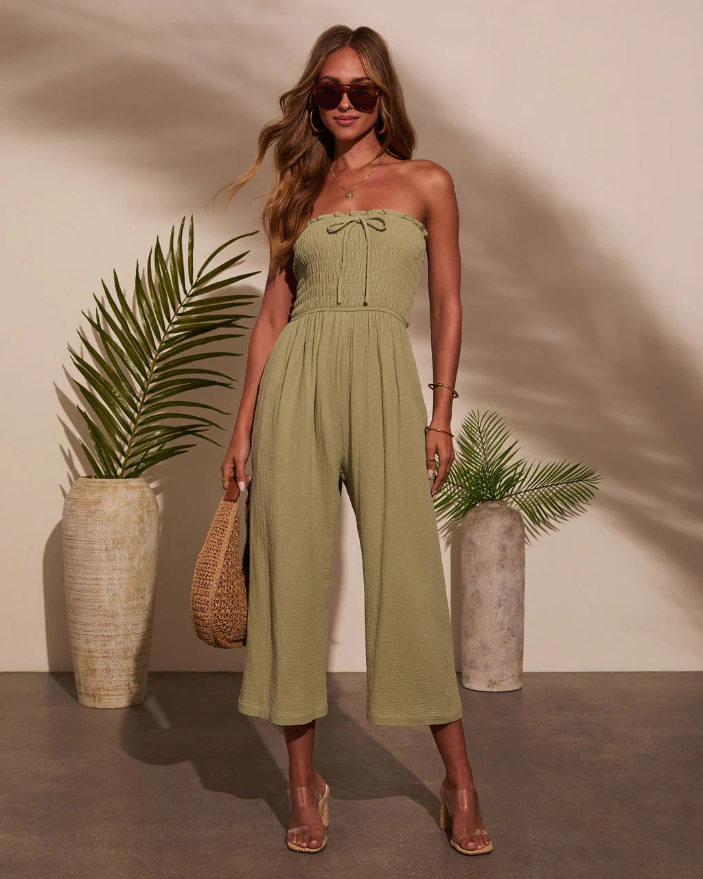Sloane Strapless Fitted Waist Jumpsuit | VICI