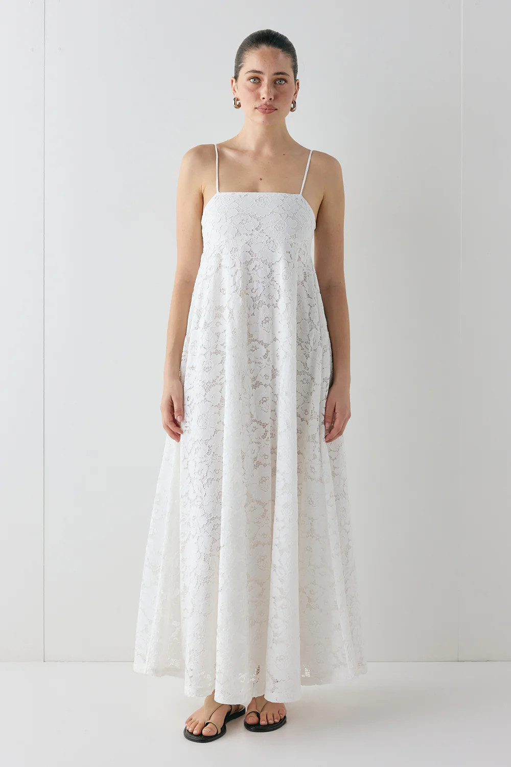 Bianca Lace Maxi Dress White | VRG Grl