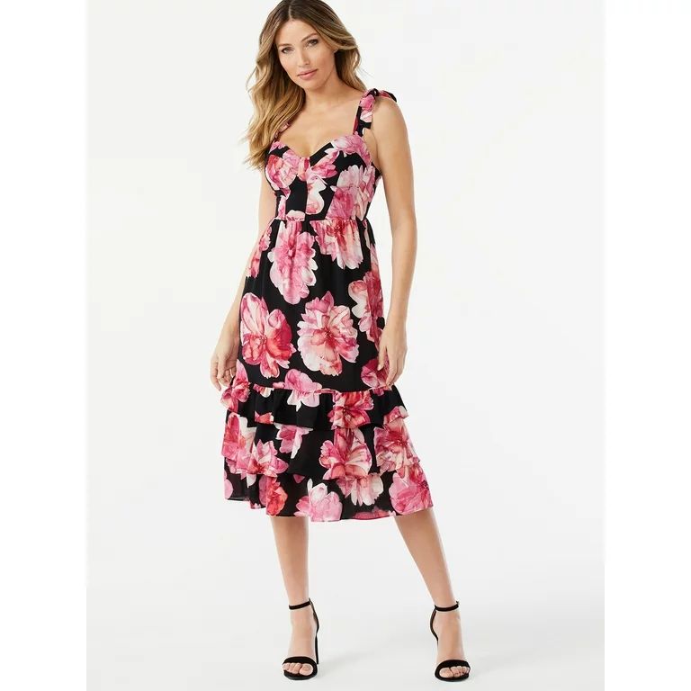 Sofia Jeans by Sofia Vergara Women's Bustier Midi Sundress | Walmart (US)