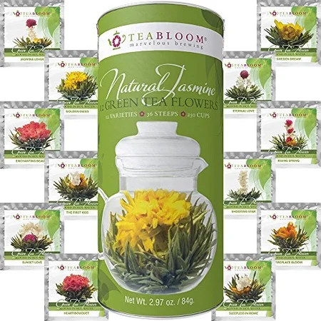 Teabloom Flowering Tea Balls - 12 Assorted Blooming Tea Flowers with Natural Jasmine | Walmart (US)