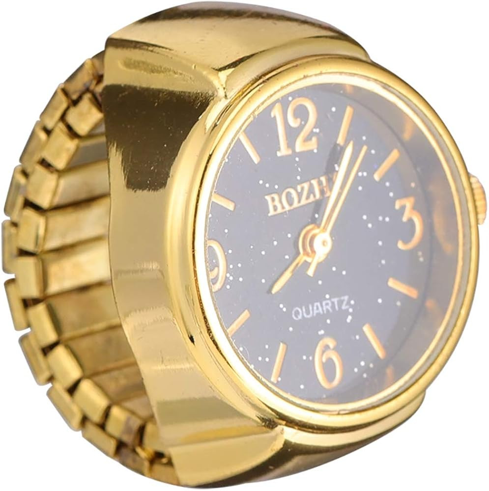 Baluue Women Men Finger Watch Vintage Ring Watch Round Quartz Analog Finger Ring Watch for Birthd... | Amazon (US)
