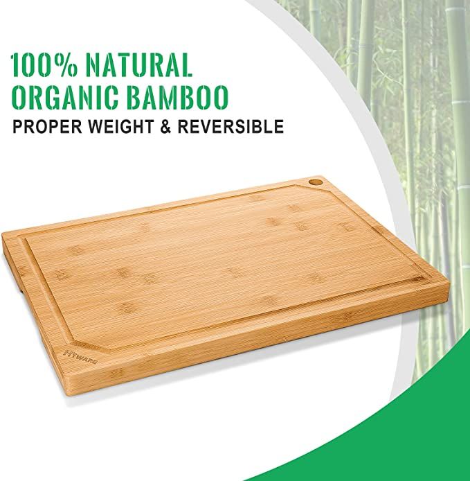Hiware Extra Large Bamboo Cutting Board for Kitchen, Heavy Duty Wood Cutting Boards with Juice Gr... | Amazon (US)