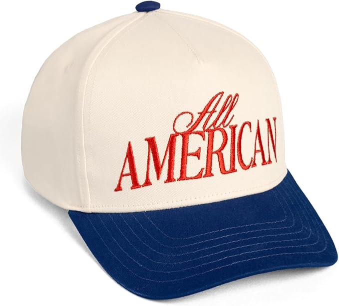 All American Trucker Hat | America 250, Patriotic, Fourth of July, USA Party, Red Blue Embroidere... | Amazon (US)