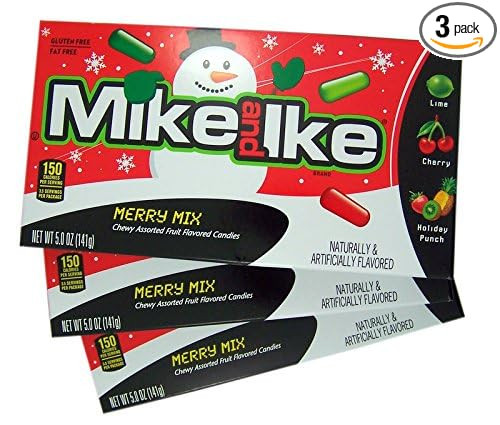 Mike and Ike Merry Mix Chewy Christmas Candy Stocking Stuffer Box, 5 oz (Pack of 3) | Amazon (US)