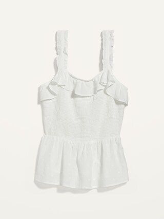 Ruffled Smocked-Bodice Sleeveless Top for Women | Old Navy (US)