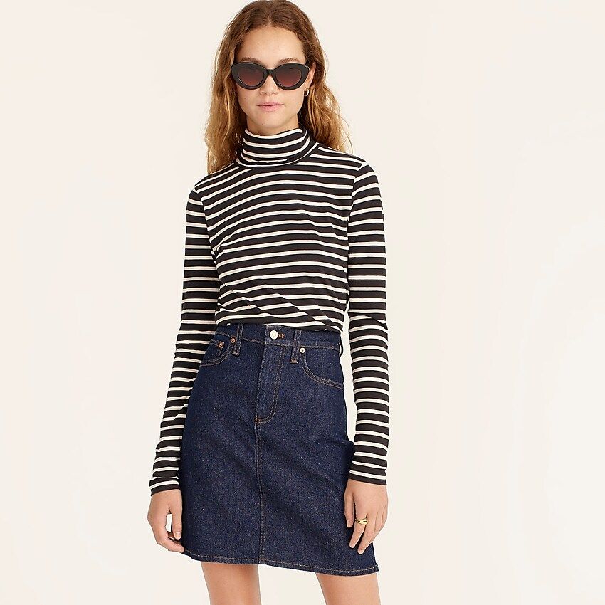 J.Crew: Tissue Turtleneck T-shirt In Stripes For Women | J.Crew US