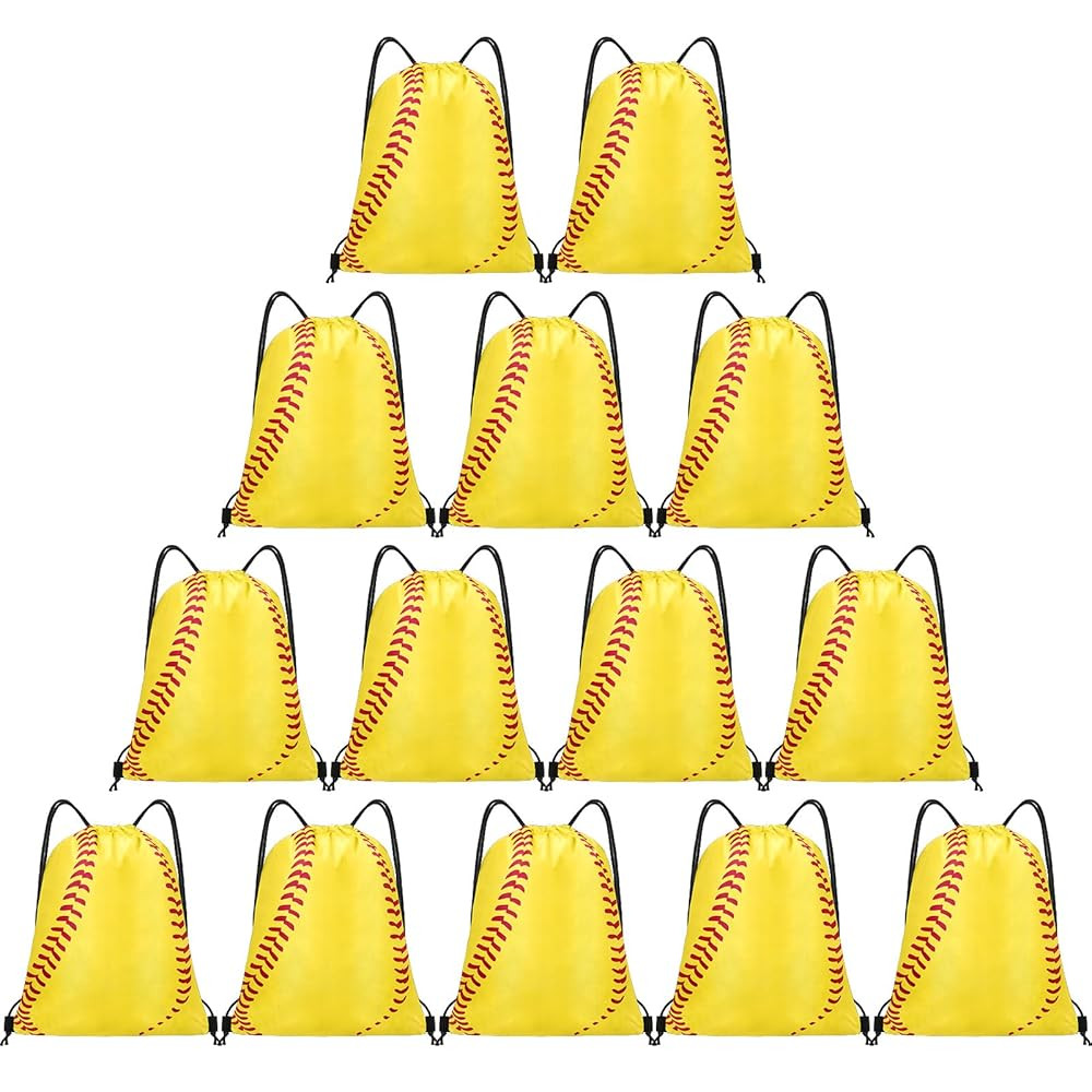 14 Pcs Drawstring Bags Softball Baseball Basketball Football Goodie Favor Bags Cinch Bag Sackpack... | Amazon (US)