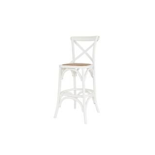 Home Decorators Collection Mavery Ivory Wood Counter Stool with Back and Woven Seat (18 in. W x 4... | The Home Depot