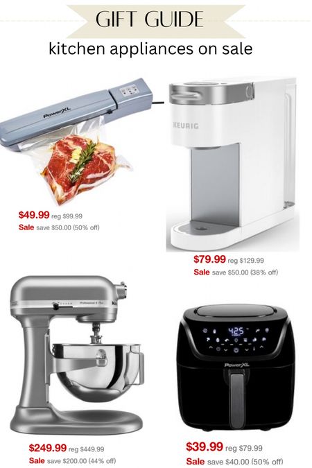 Top selling appliances are on sale, Keurig coffee maker, Cuisinart mixer, air fryer, vacuum sealer, these are great deals and perfect for people that love to work in the kitchen or cook￼

#LTKGiftGuide #LTKsalealert #LTKSeasonal