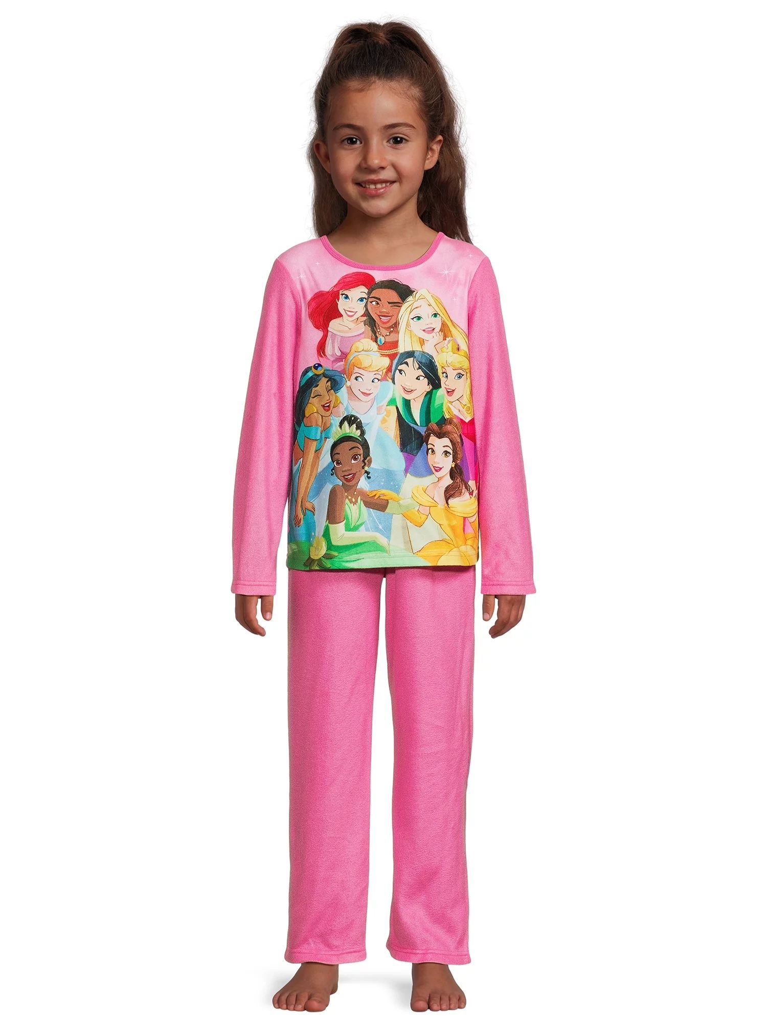 Girls Licensed Character Long Sleeve Top and Pants Sleep Set,  2-Piece, Sizes 4-12 | Walmart (US)