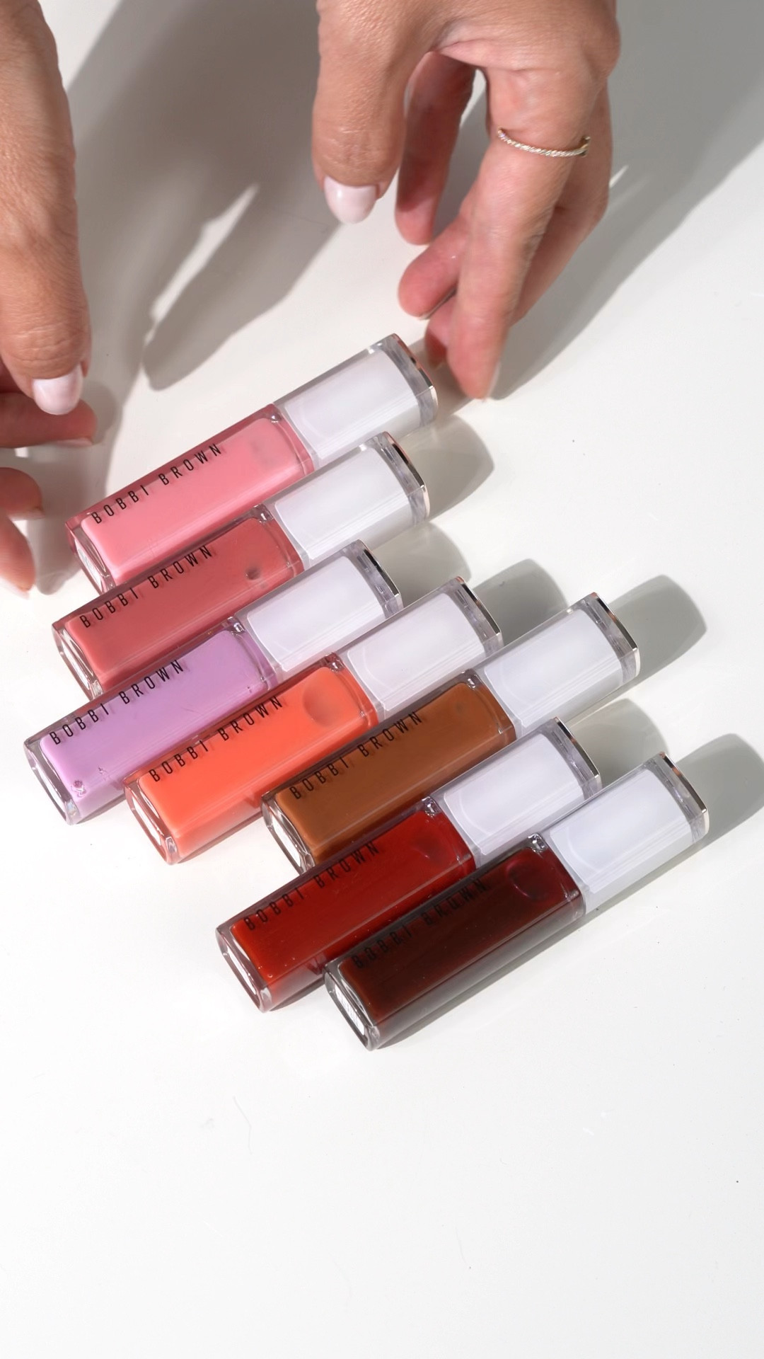 Swatching the new Bobbi Brown Extra Plump Lip Serums. 

Bare Blossom
Bare Rose
Bare Lilac
Bare Peach
Bare Cocoa
Bare Raspberry
Bare Plum

Also wearing:

Armani Luminous Silk Foundation 6.5
Givenchy Prisme Libre Loose Powder Shade 3
Rare Beauty Warm Wishes Bronzer Happy Sol
Armani Luminous Blush Cheek Tint Rosy Peach
Patrick Ta Major Dimension Eyeshadow Palette
Tarte Tartelette Tubing Mascara XL
Tank Sezane

#LTKBeauty