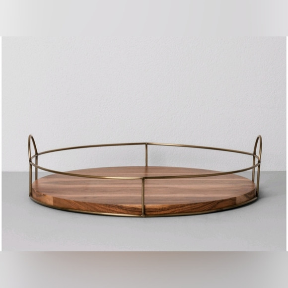 Hearth& Hand with Magnolia 16" Round Wood and Wire Tray | Poshmark