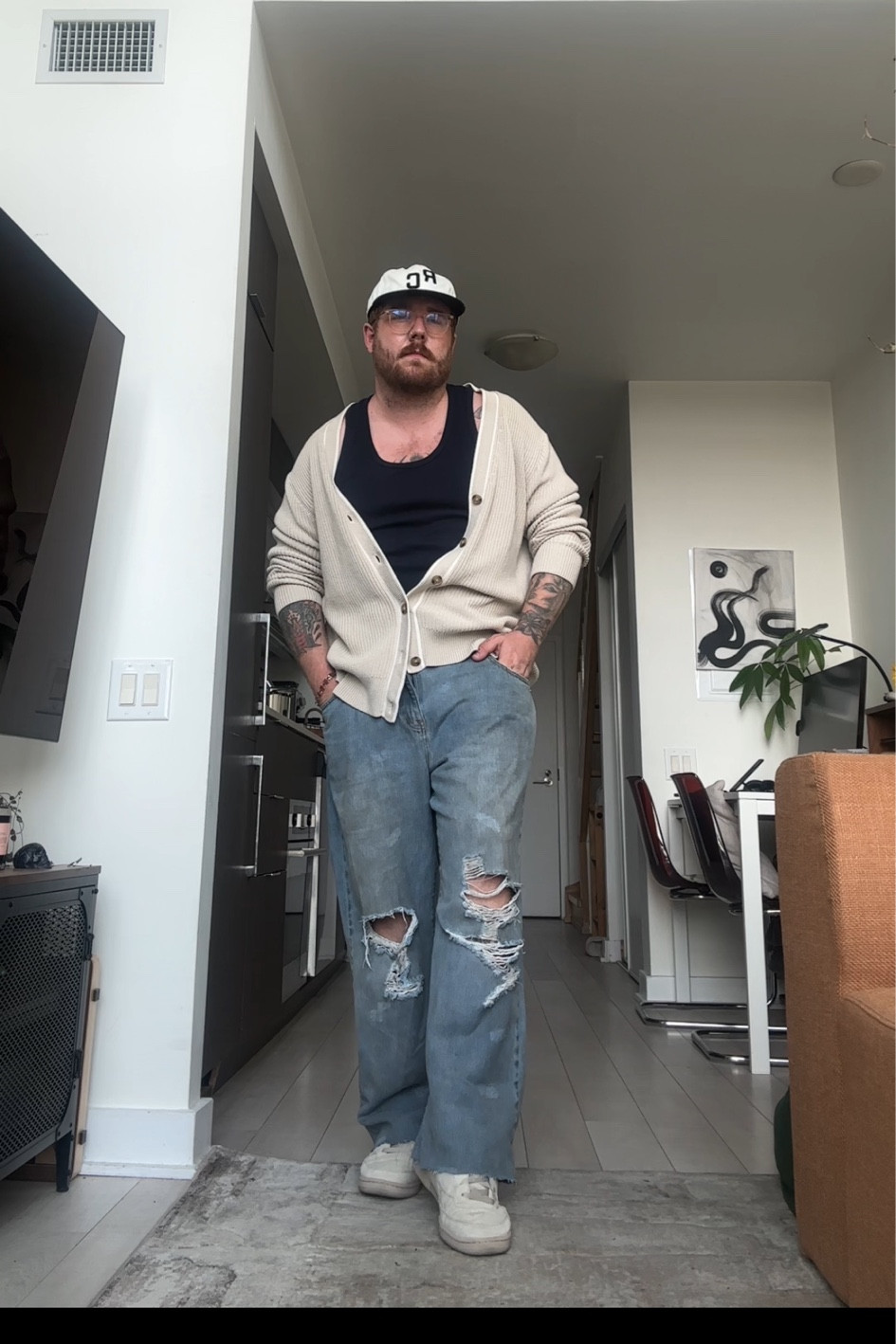 Fourth outfit from my YouTube video styling these jeans. I wear to XL size 40 waist. Love pairing a pair of jeans with a soft knit cardigan for a bit of structure, but something really soft and cozy.

#LTKworkwear #LTKmens #LTKplussize