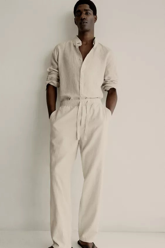 100% LINEN TIE SHIRT | Zara US