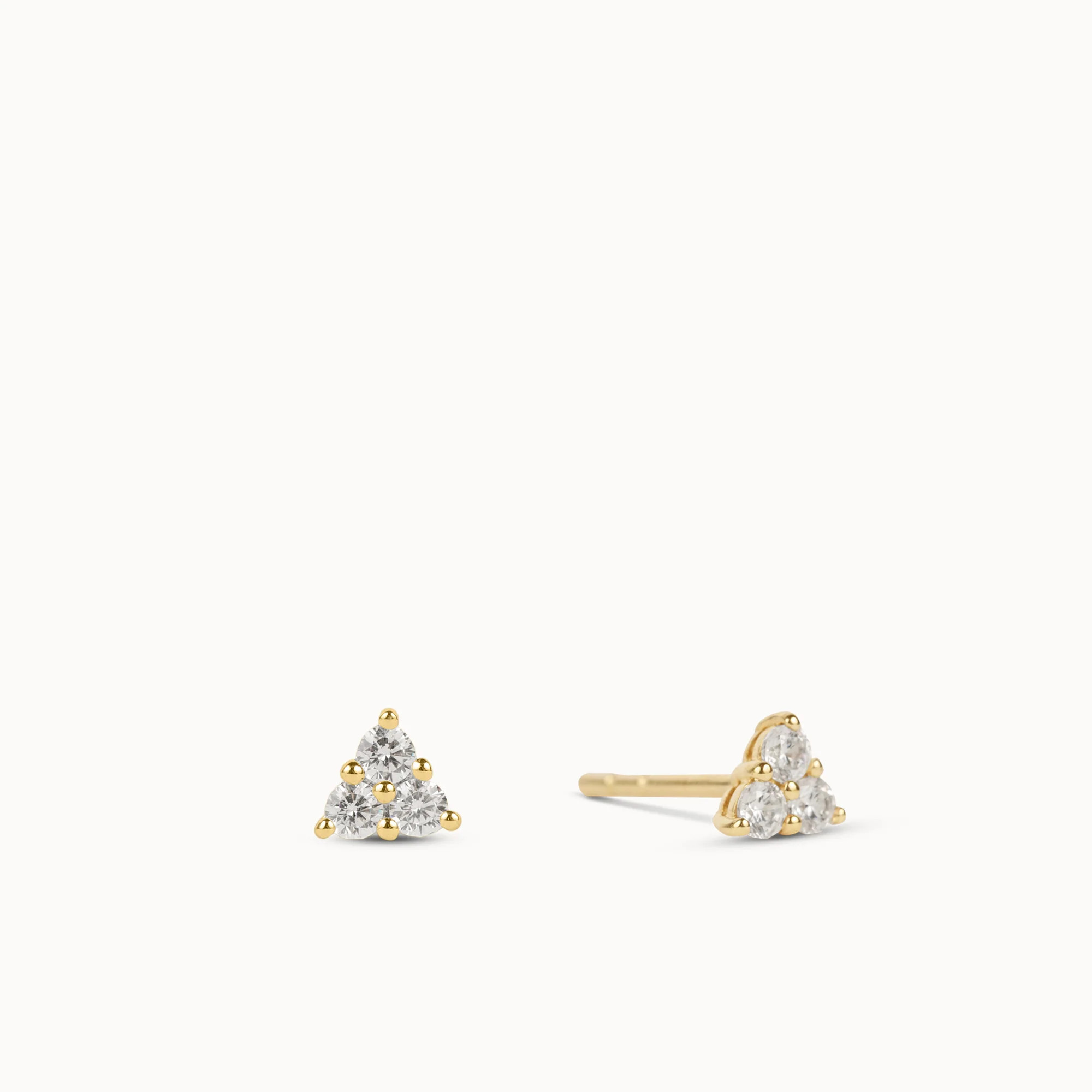 CZ Trinity Studs 4mm Hypoallergenic Earrings | Rowan | Rowan