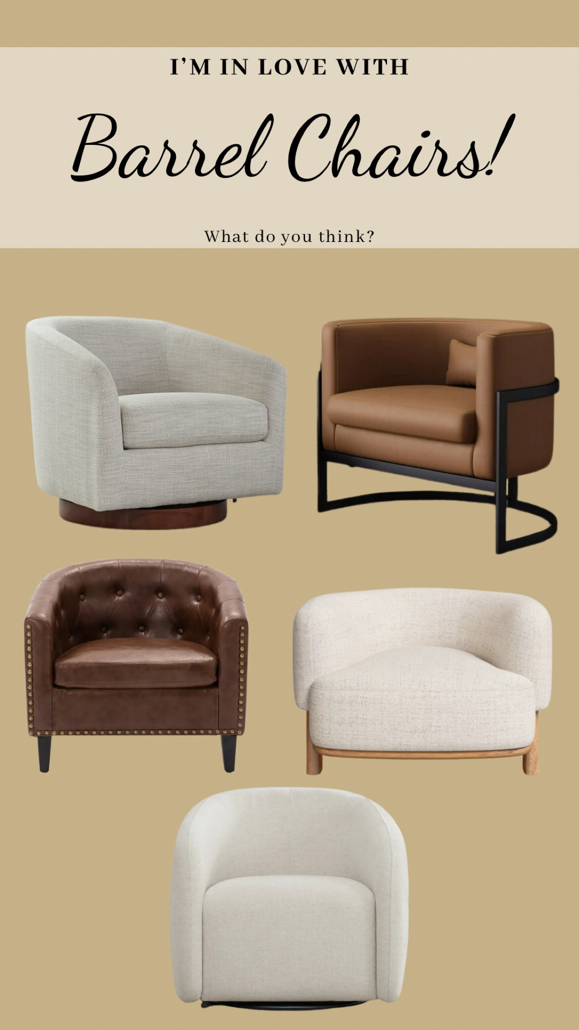 Love the look of these barrel chairs. Comfy and modern, but still classic  

#LTKhome