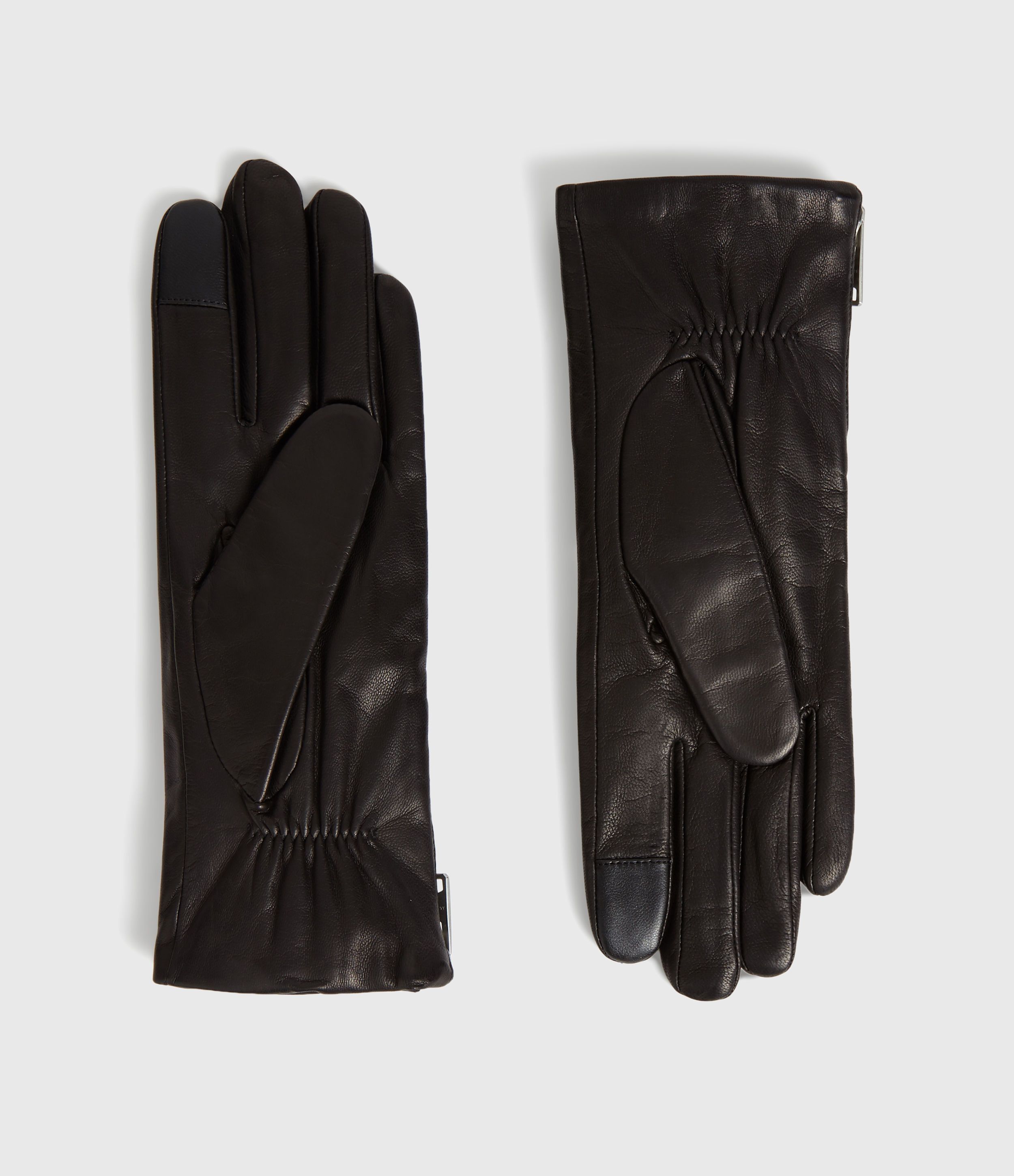 Zipper Leather Touch Gloves | AllSaints US