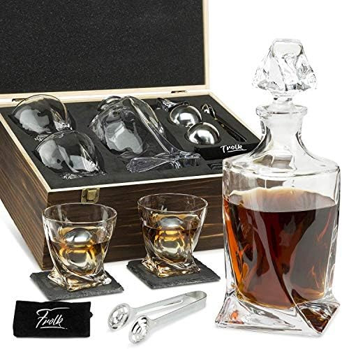 Amazon.com: Whiskey Decanter and Stones Gift Set for Men - Whiskey Decanter, 2 Twisted Whiskey Gl... | Amazon (US)