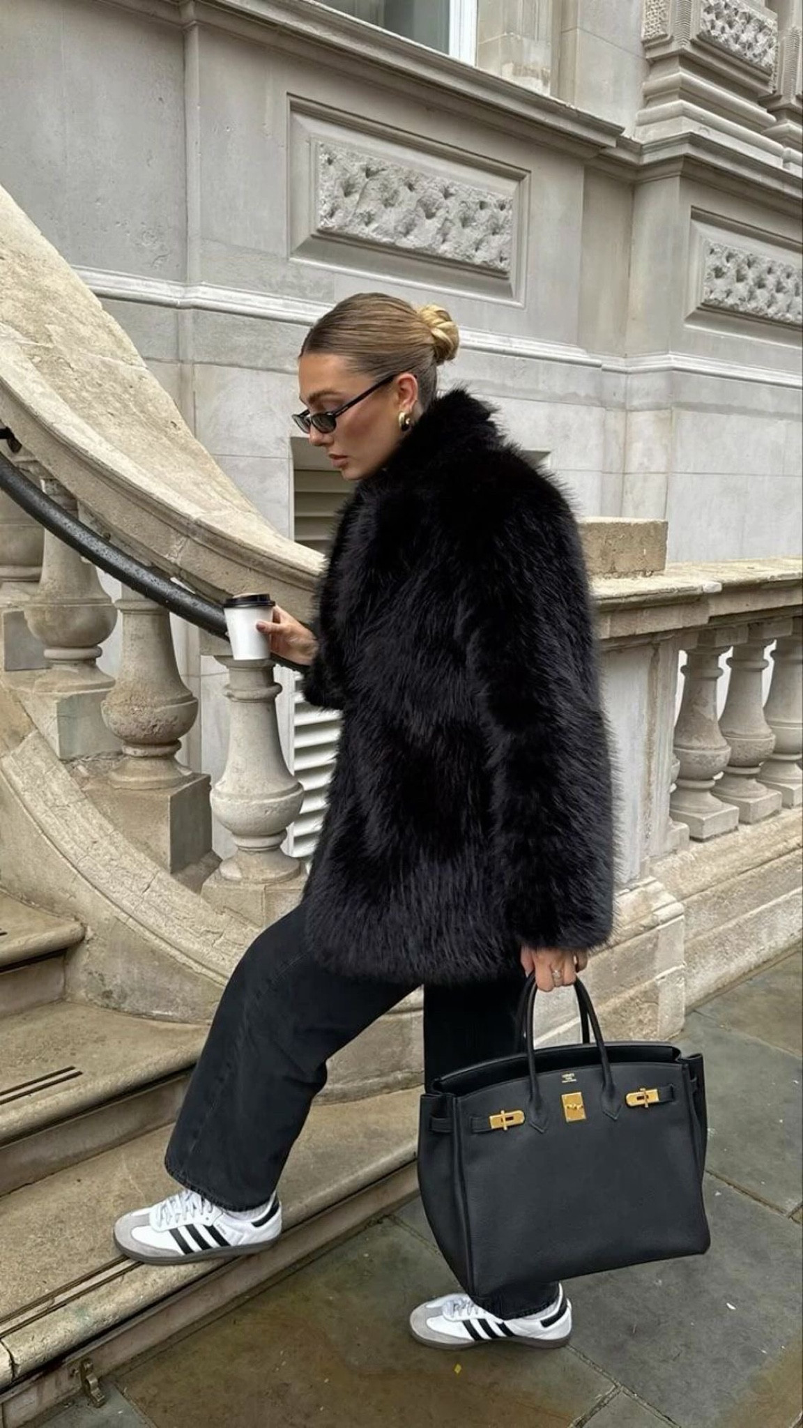 ★PHER★ MET shearling fur long mustang black Long Suede Leather Shearling Coats, Made to Order, Hoodie