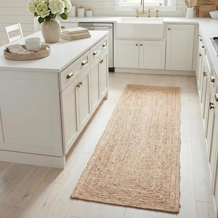 SAFAVIEH Cape Cod Collection Runner Rug - 2'3" x 8', Natural Brown, Handmade Braided Flat Weave J... | Amazon (US)