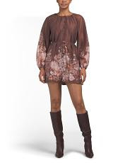 Long Sleeve Raglan Mini Dress With Self Tie At Waist | Mini Dresses | TJ Maxx | TJ Maxx