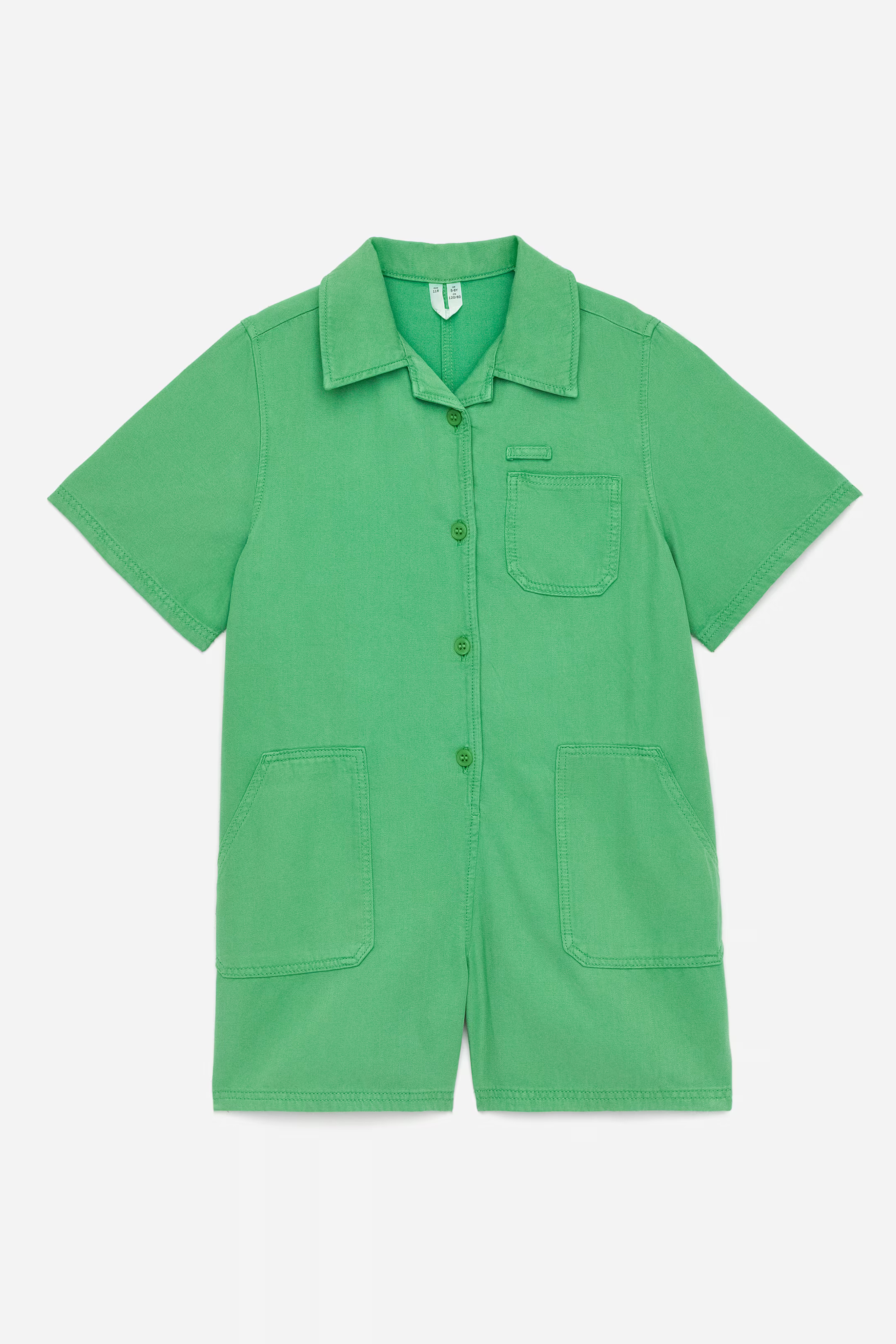 Short-Sleeve Jumpsuit - Green - Kids | H&M GB | H&M (UK, MY, IN, SG, PH, TW, HK)