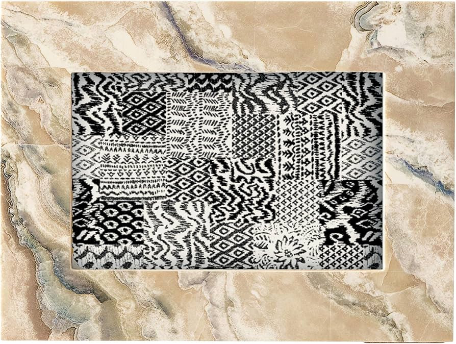 Creative Co-Op Resin & MDF, Marbled Cream Color Finish (Holds 4" x 6" Photo) Frame | Amazon (US)