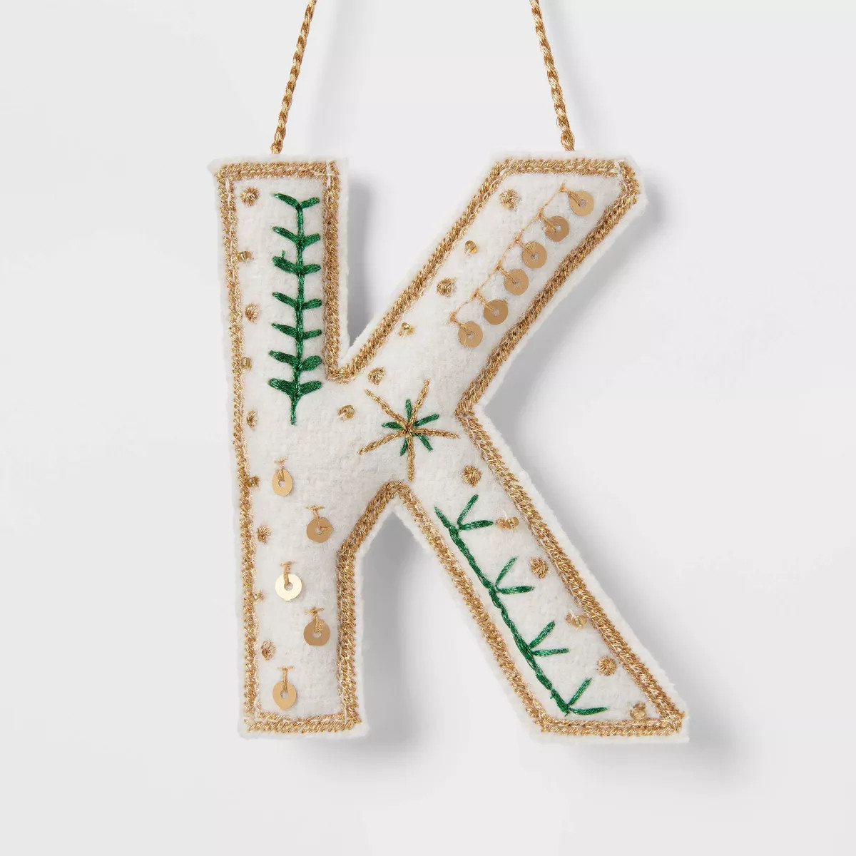 Embroidered Fabric Monogram Letter Christmas Tree Ornament - Wondershop™ | Target