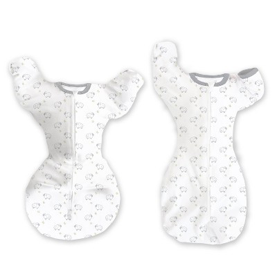 SwaddleDesigns Baby Transitional Swaddle Sack, Arms Up Elbow Length Sleeve Wearable Blanket - Tiny Lambs 0-3m | Target