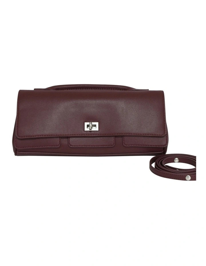 Belle & BloomLove Boat Leather Clutch Bag in Burgundy | Myer
