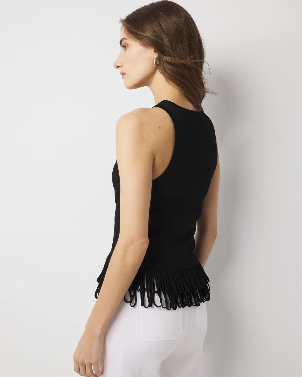 Fringe Hem Sweater Tank | White House Black Market
