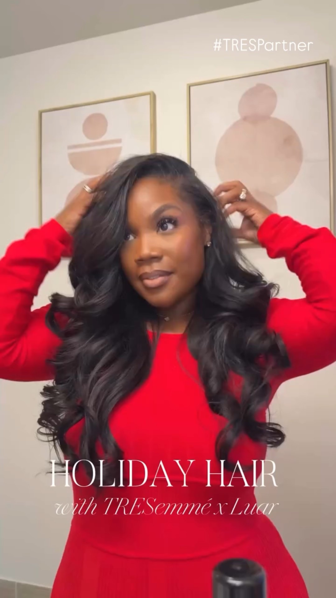 Holiday Hair Goals made possible by @tresemme and @luar ✨ #TRESPartner 

The stunning Luar Ana Bag Clip in collaboration with TRESemmé is finally here and the perfect holiday accessory to wear or gift this season! 

I always get asked how I achieve my bombshell curls that are super voluminous and last all day and the secret is the A-List Dry Texturizing spray. This spray is going to give the most flexible hold while helping you achieve the most volume from your curls. 

And we have to get into the @luar Ana Bag Clip - inspired by their bag, that is the perfect elevated chic accessory for an easy updo. Paired with the TRESemmé A-list Styling Stick, you’re bound to achieve major hair goals this holiday season. 

Comment “HAIR” to have the links to shop the clip + A-List hair product favorites sent directly to you! 

Whether you’re getting it for yourself or someone else, this duo is the perfect chic gift for anyone this holiday season!

#hairtutorial #midsizeblogger #blackgirlhair #holidayhairstyles