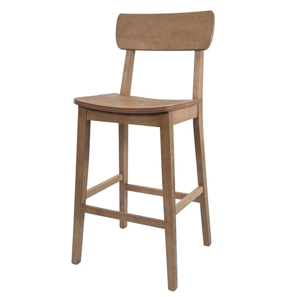 Boraam Torino Wood Bar Stool - Barnwood Wire-Brush - Walmart.com | Walmart (US)
