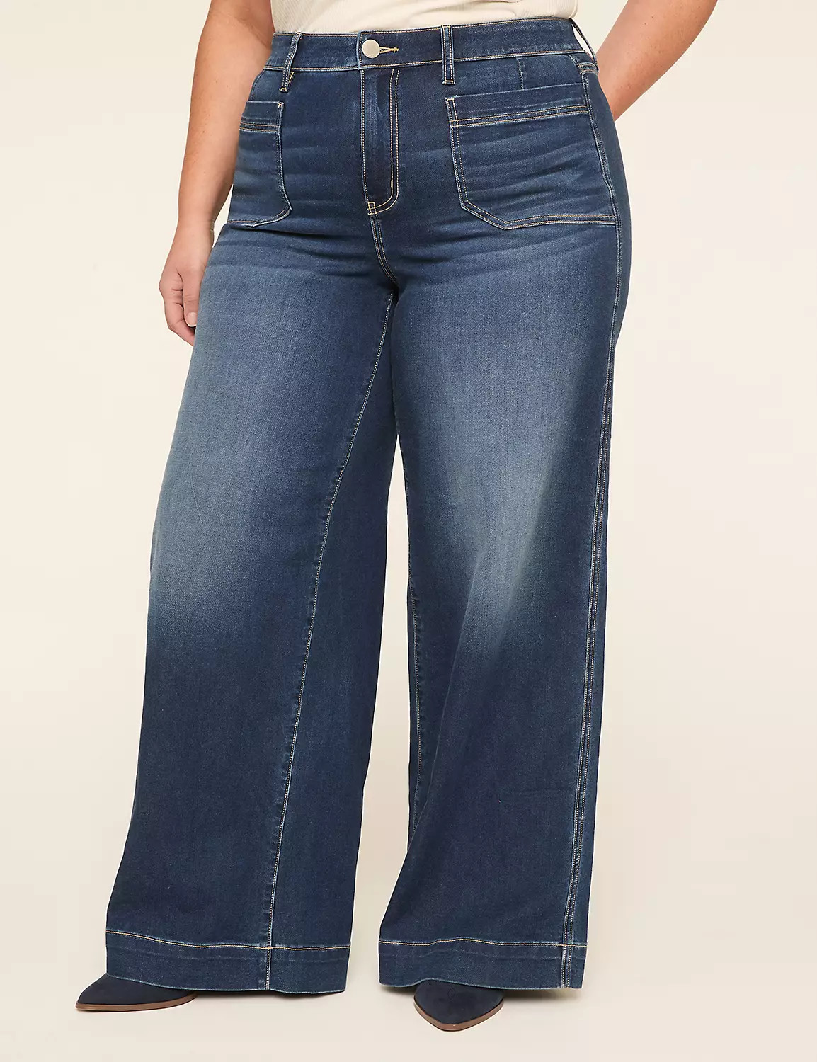 High-Rise Wide Leg Cloud Knit Jean | Lane Bryant (US)