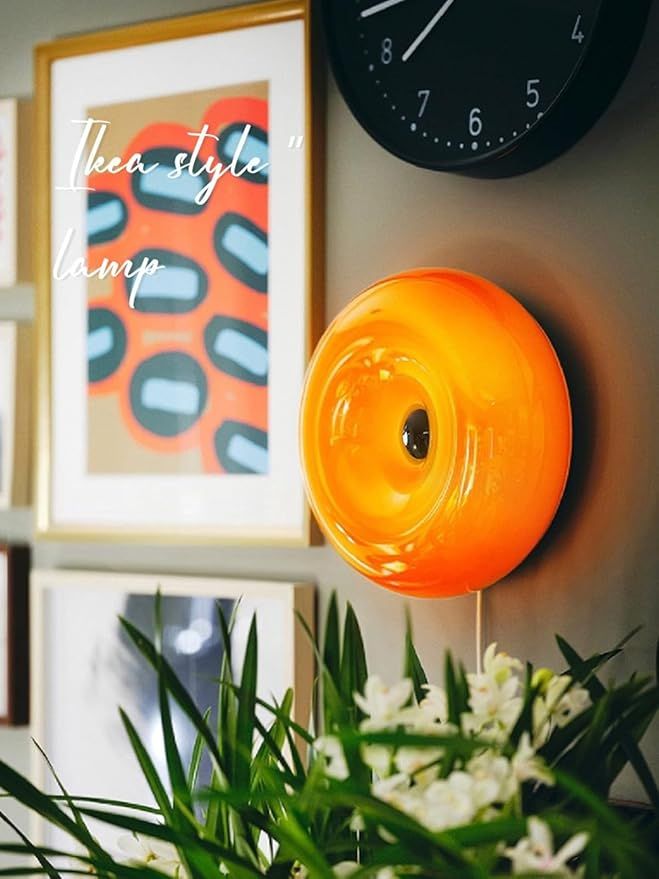 Bofea- Modern Orange Donut Wall Lamp, Plug-in Table Lamp Or Plug-in Wall Score, Creative Atmosphe... | Amazon (US)